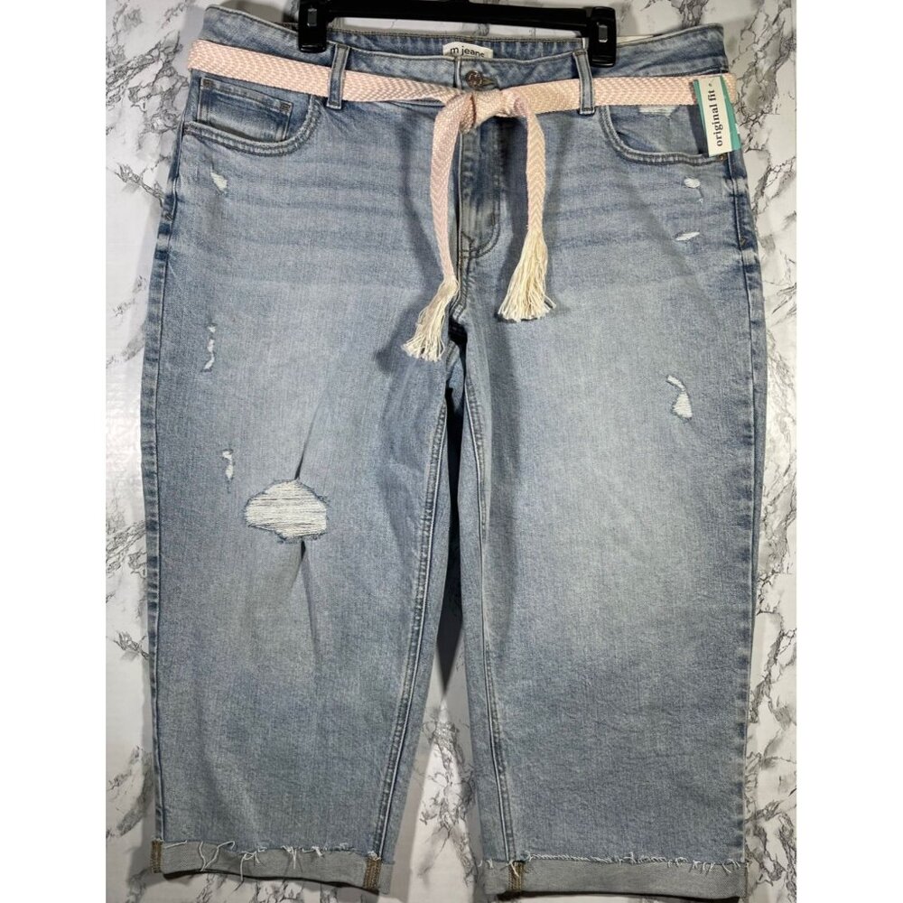 M Jeans by Maurices Womens Mid Rise 21" Straight Crop Jeans Size 18W OriginalFit